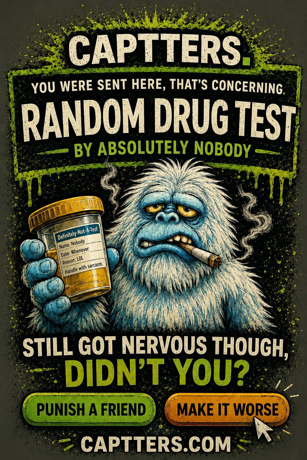 Captters Random Drug Test graphic tee design